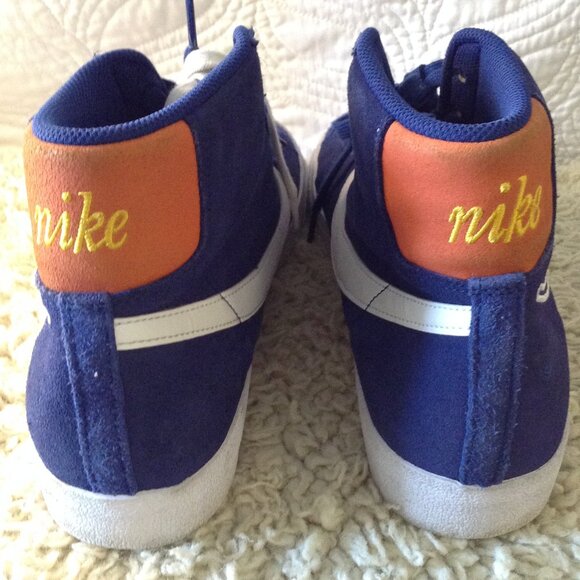 VTG '77 Nike Blazer Mid 77 Size 13; Blue Suede, Lace Charms, Mesh uppers, COOL - Picture 4 of 11